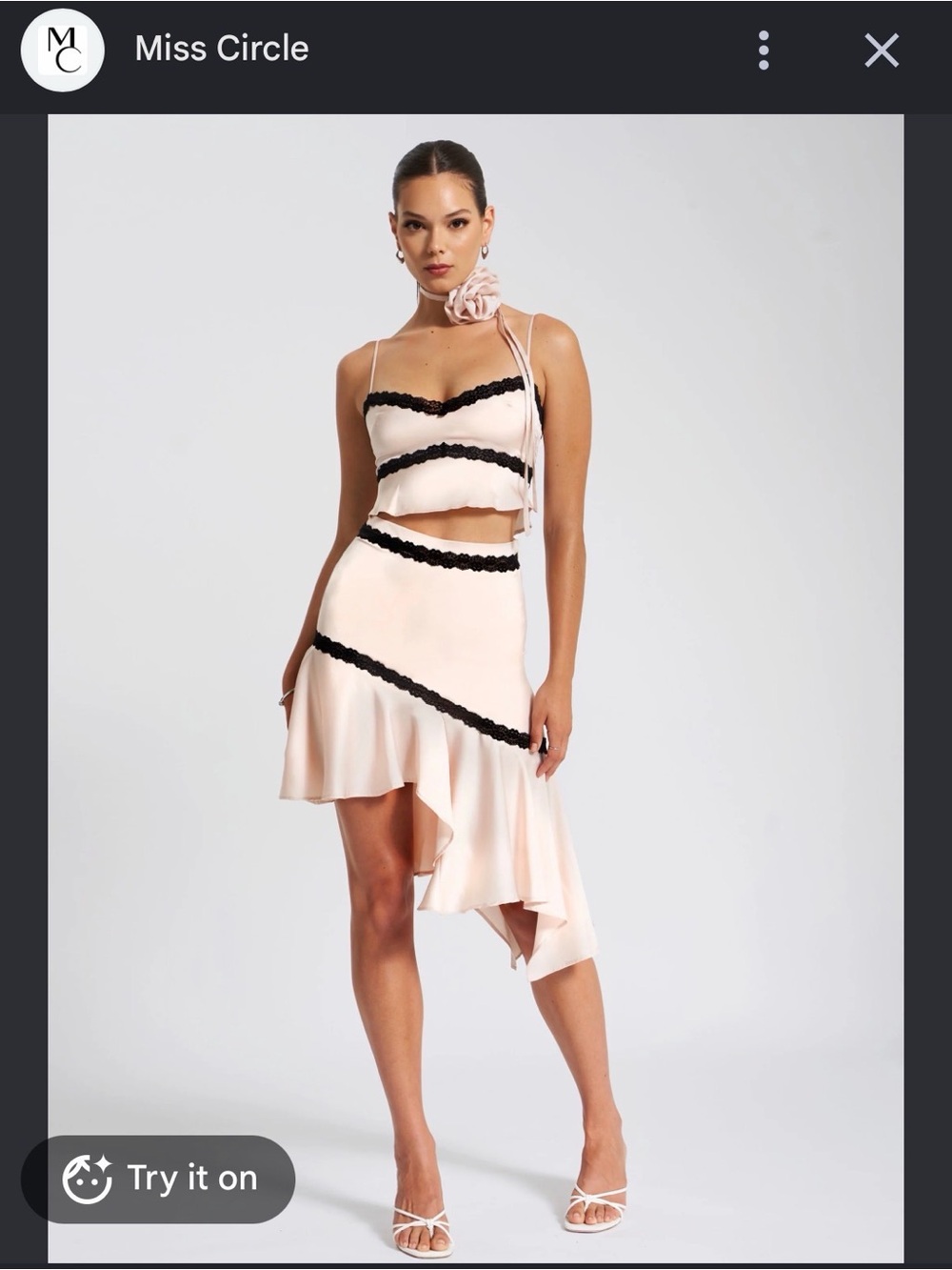 Miss Circle two piece skirt set